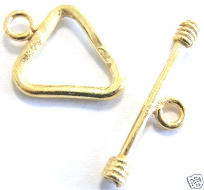 Kupfer Ring-Stab-Verschluss, vergoldet