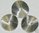 5 gebogene Kupferscheiben 12 mm, versilbert, gebürstet