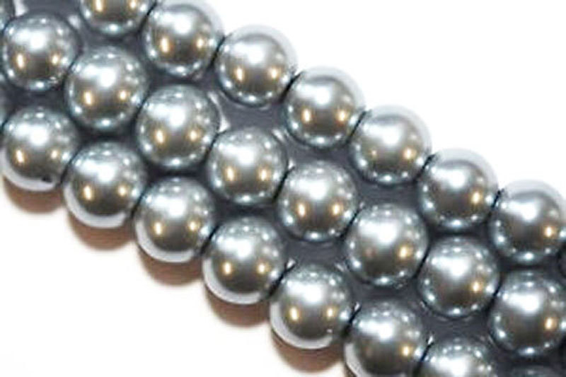 50 Glaswachsperlen 8 mm silberweiss perles NEUF TOP 708 